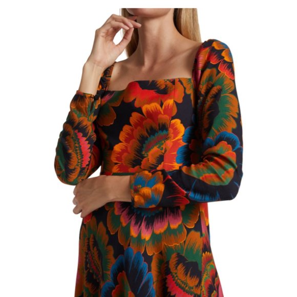 Farm Rio Flowers Midi Dress Medium NWT - Picture 5 of 9